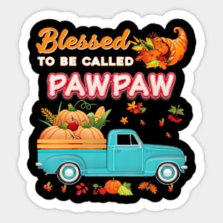 Blessed To Be Called Pawpaw Pumpkin Truck Sticker